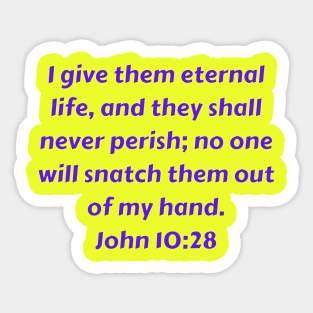 Bible Verse John 10:28 Sticker